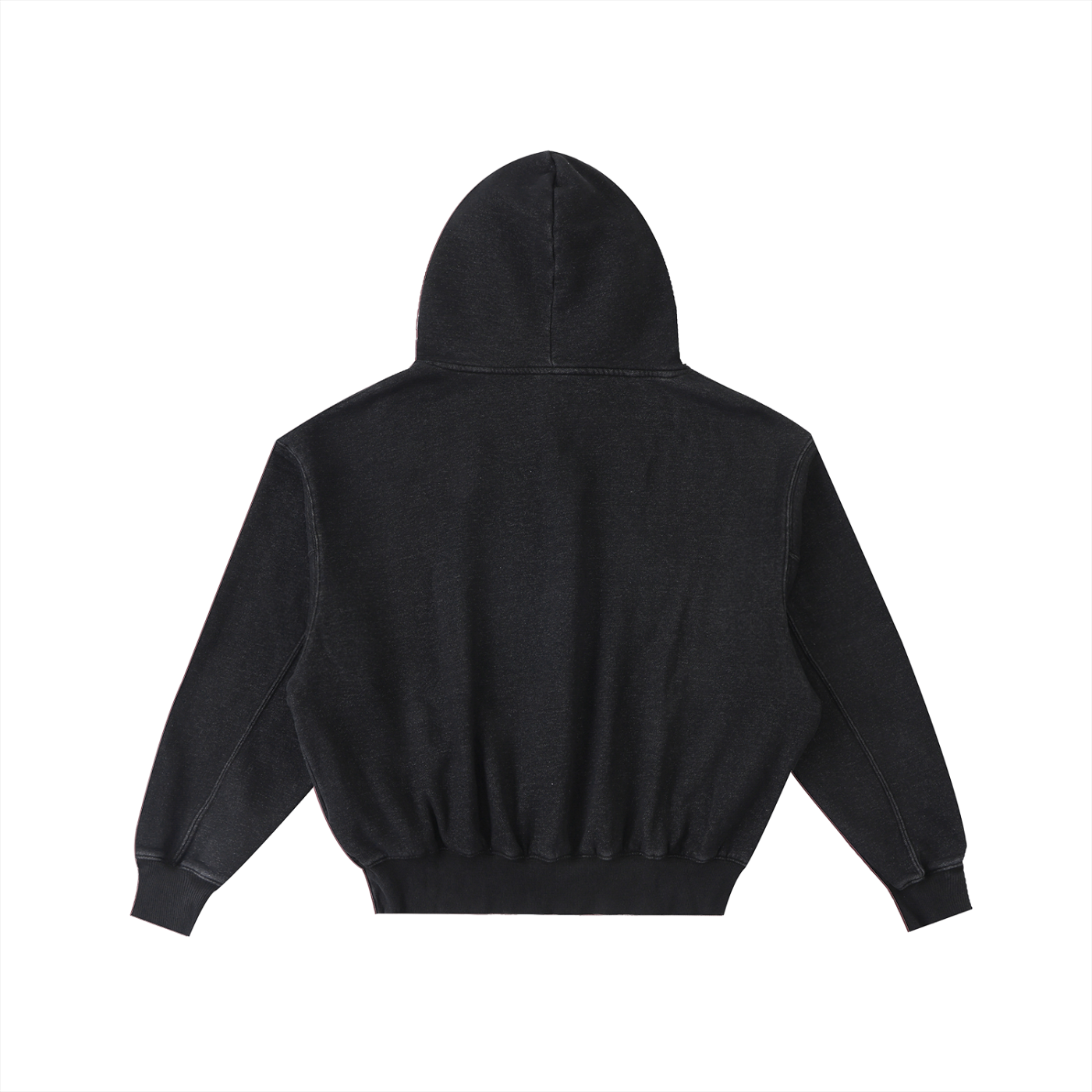Frayed Enzyme Washed Fleece Hoodie Grey