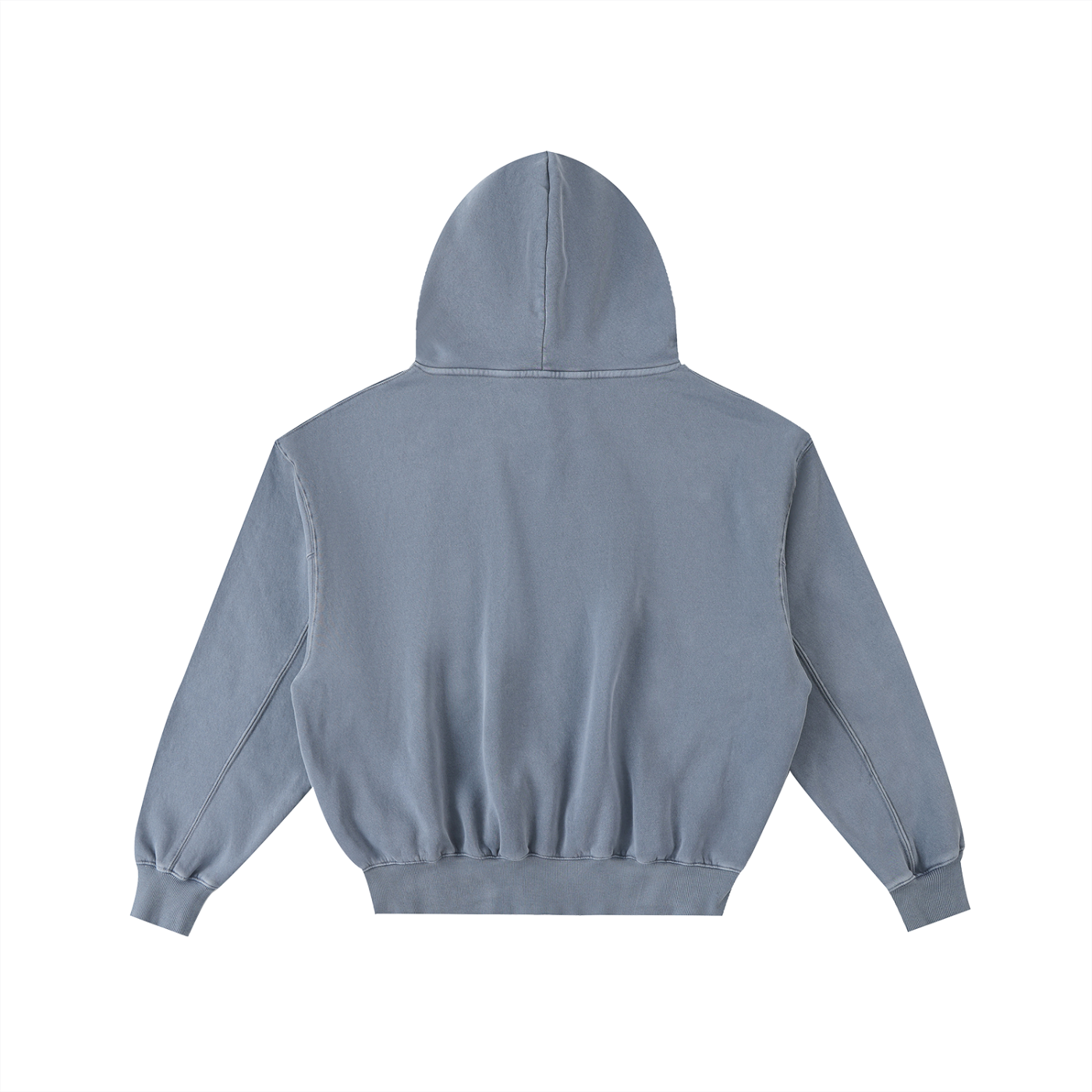 Frayed Enzyme Washed Fleece Hoodie Grey