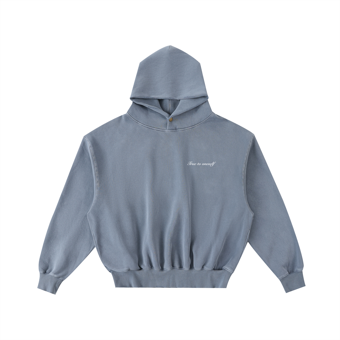 Frayed Enzyme Washed Fleece Hoodie Grey