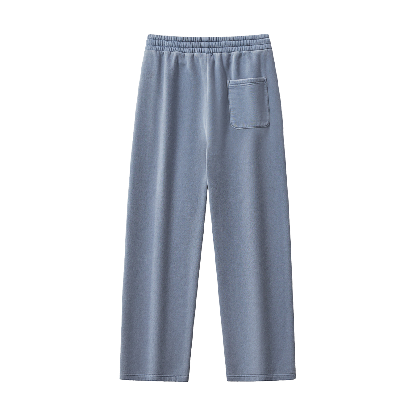 Frayed Enzyme Washed Fleece Sweatpants Blue