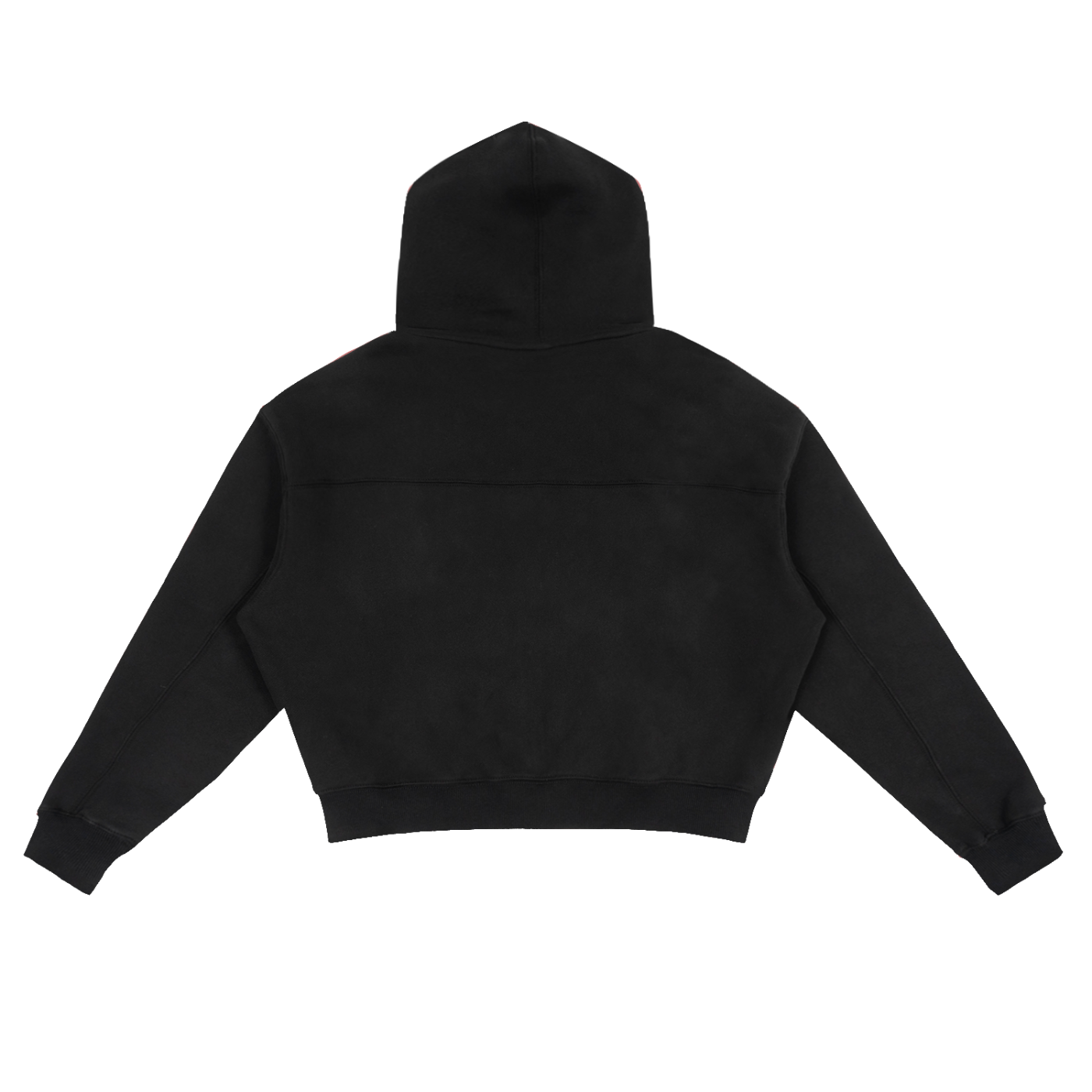 Fleece Zip-Up Boxy Hoodie Black