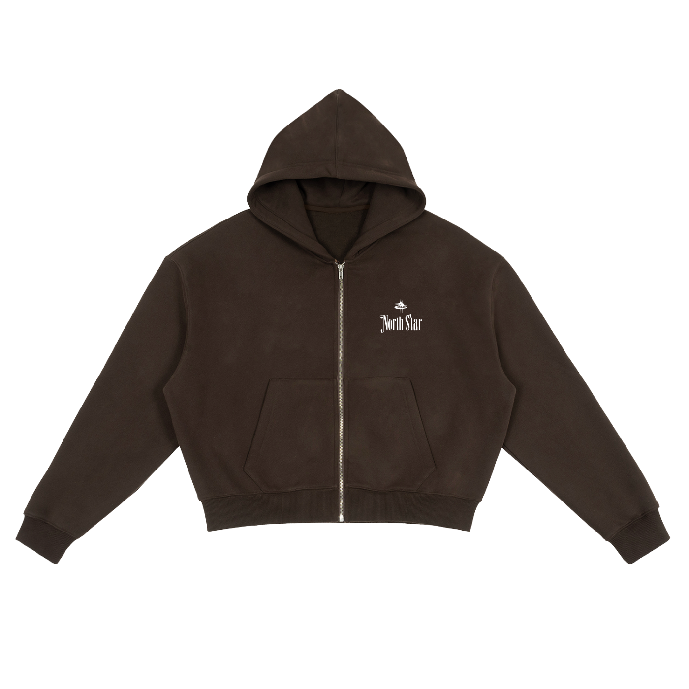 NORTH STAR BOXY HOODIE - 'ESPRESSO'