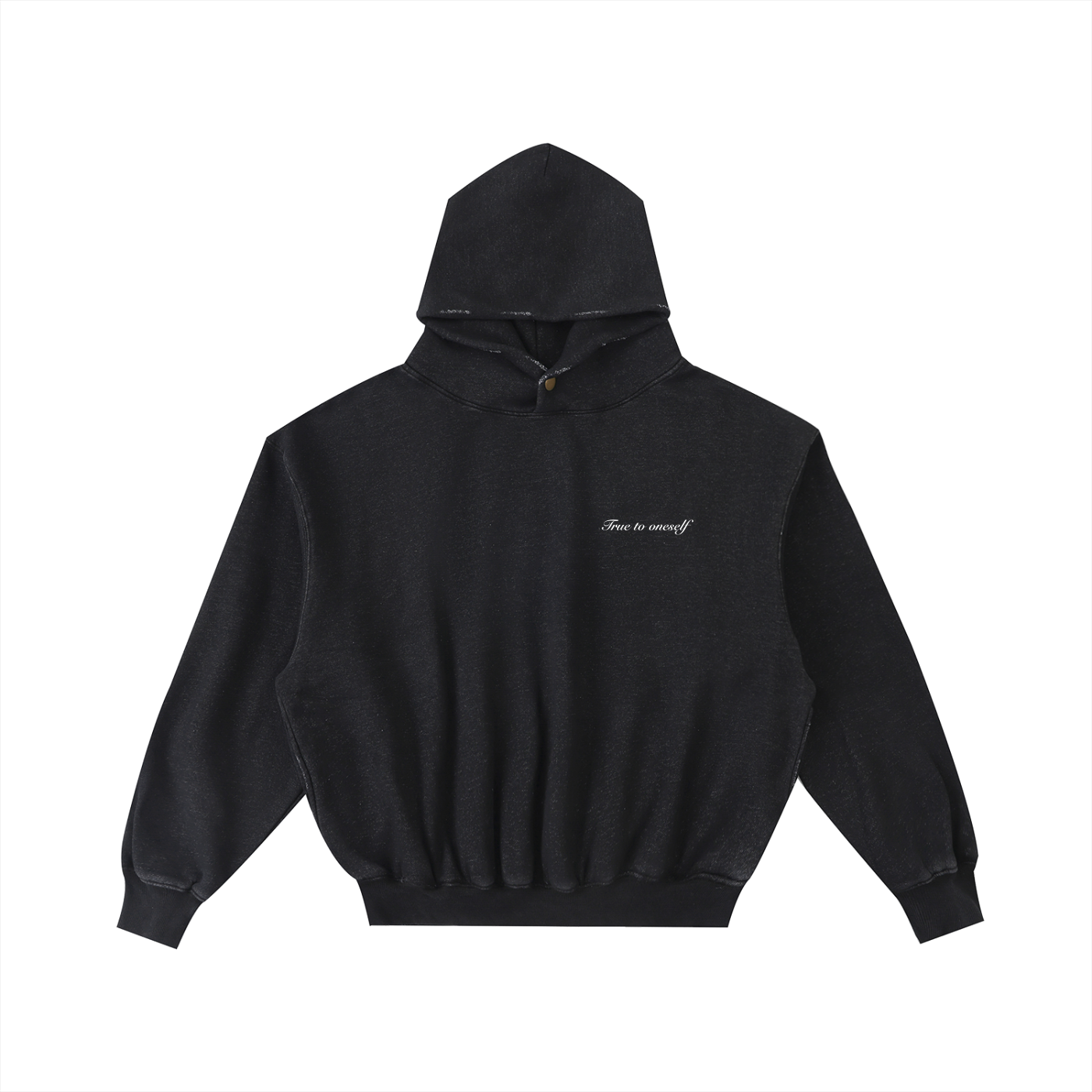 Frayed Enzyme Washed Fleece Hoodie Grey