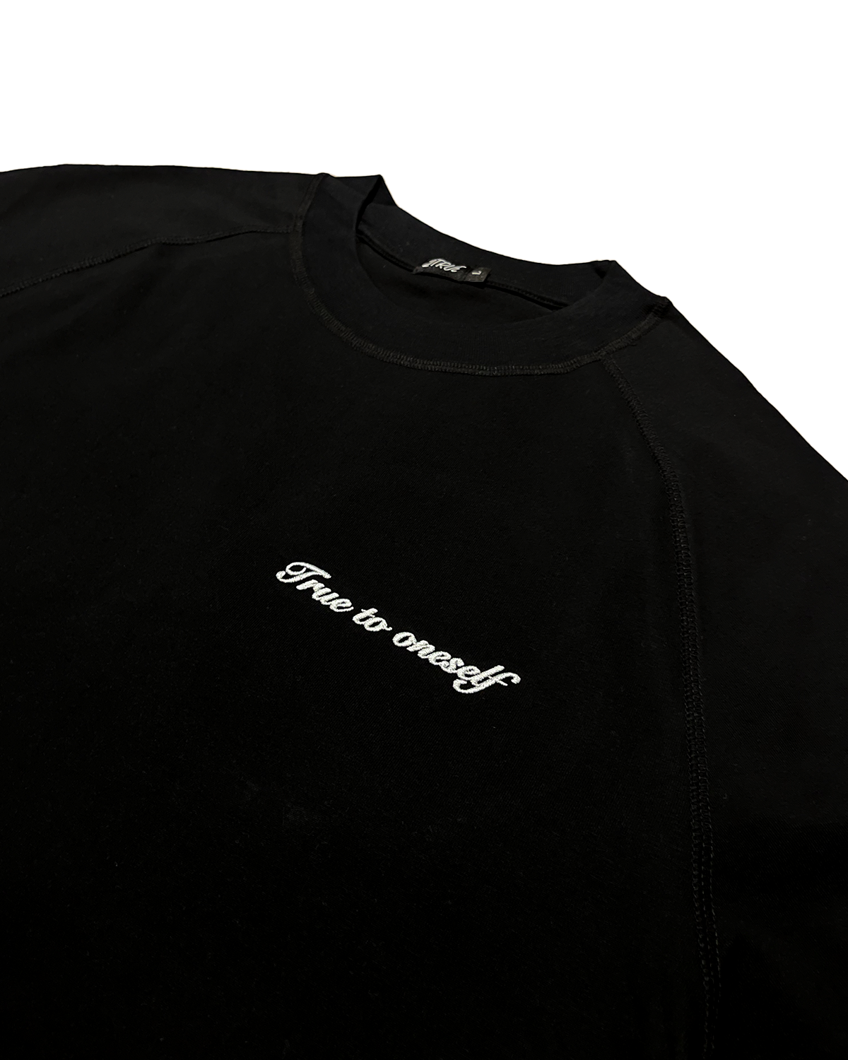 TRUE TO ONESELF RAGLAN T-SHIRT BLK