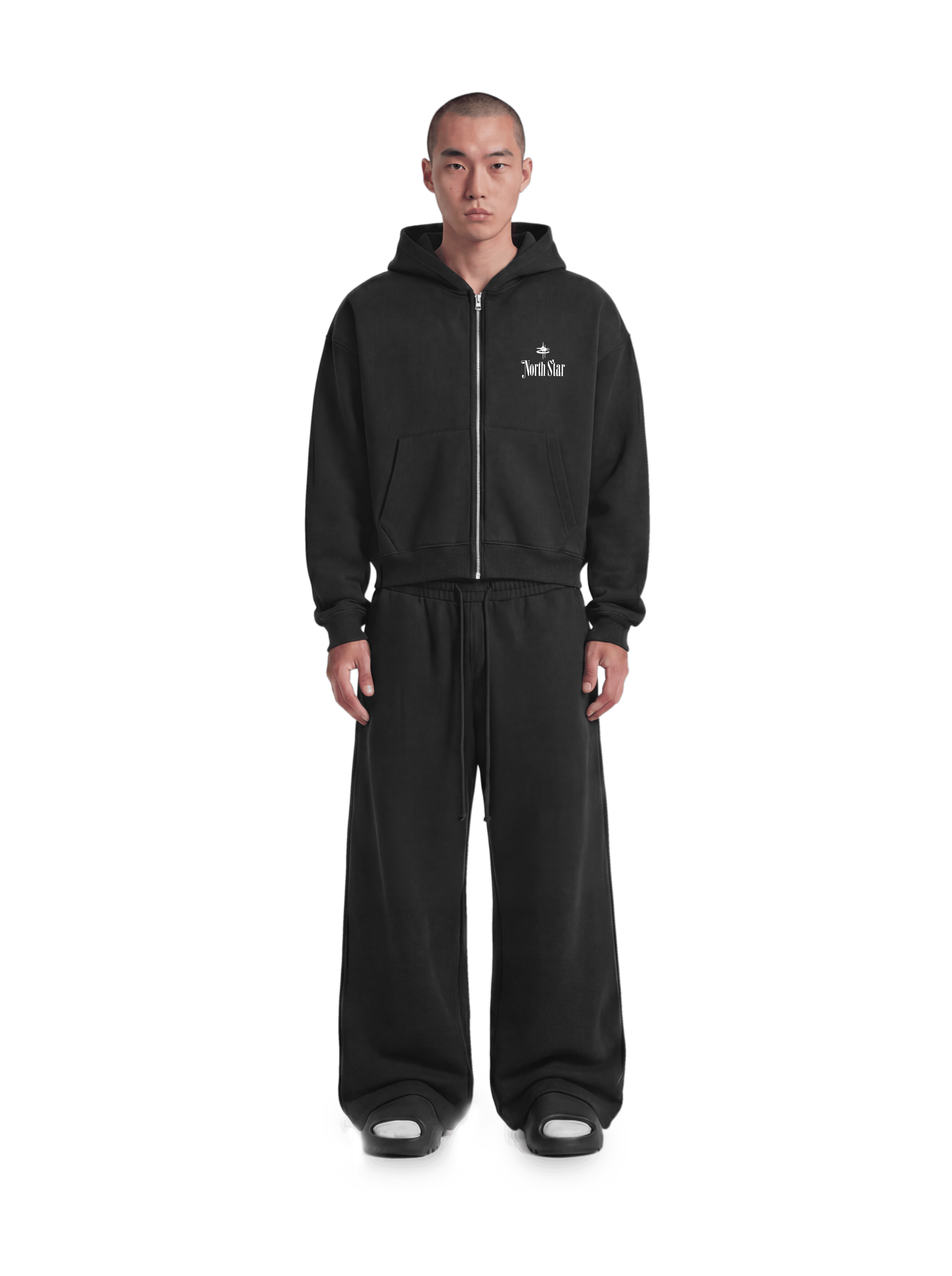 NORTH STAR BOXY HOODIE BLK