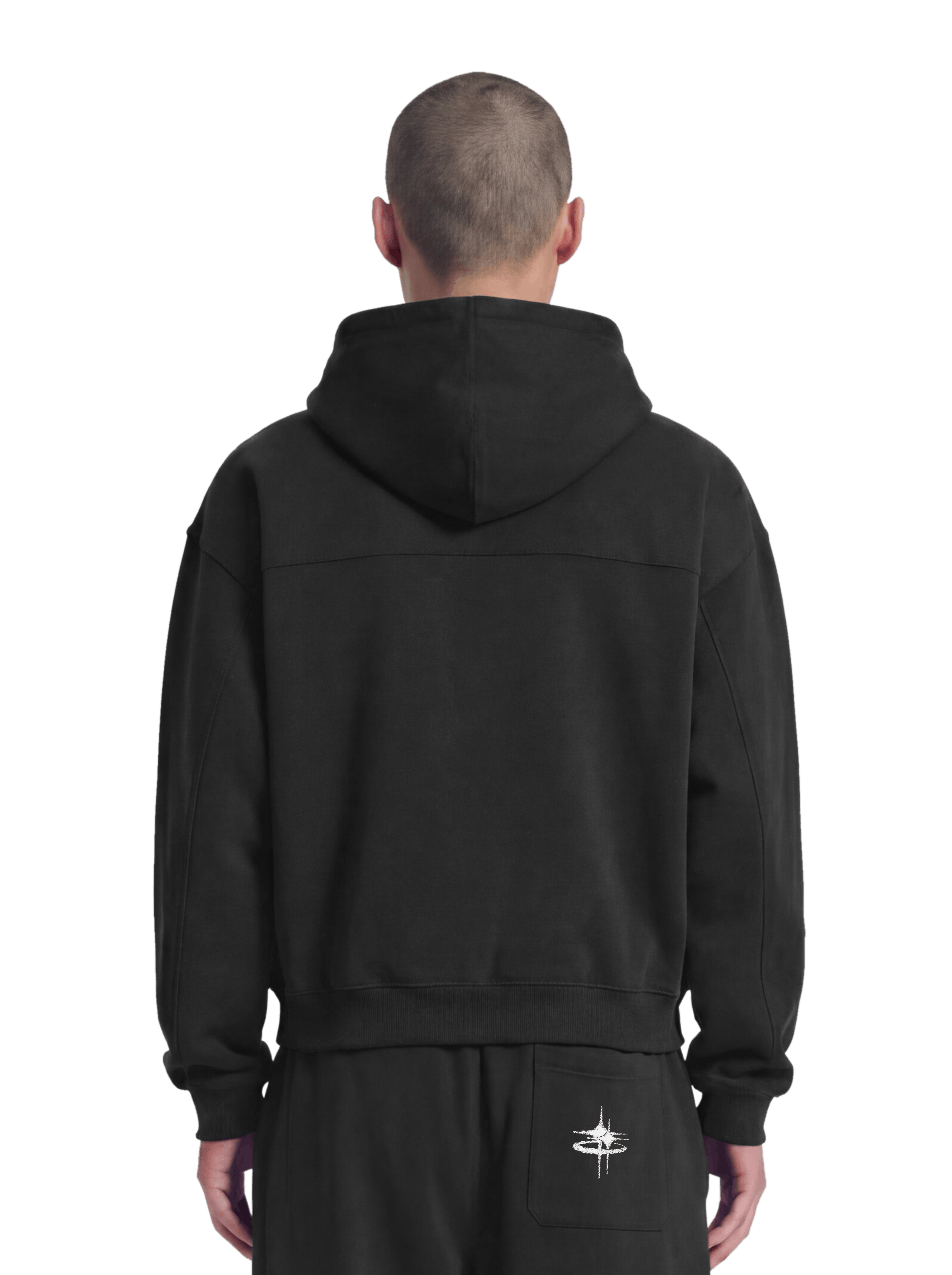 NORTH STAR BOXY HOODIE BLK